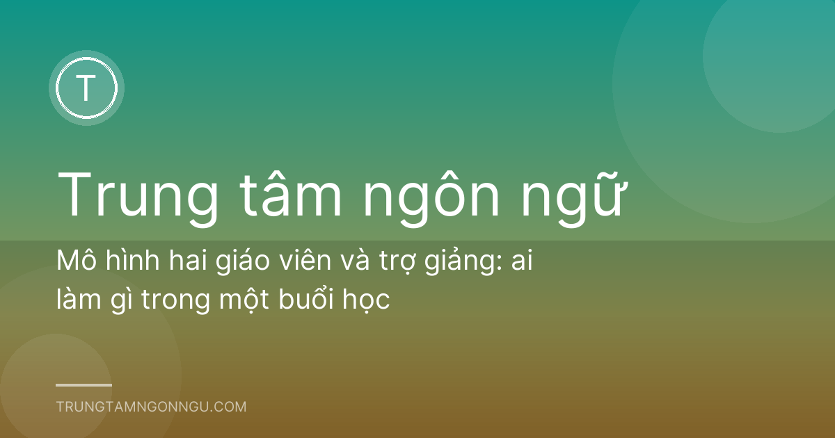 Mô hình hai giáo viên và trợ giảng: ai làm gì trong một buổi học