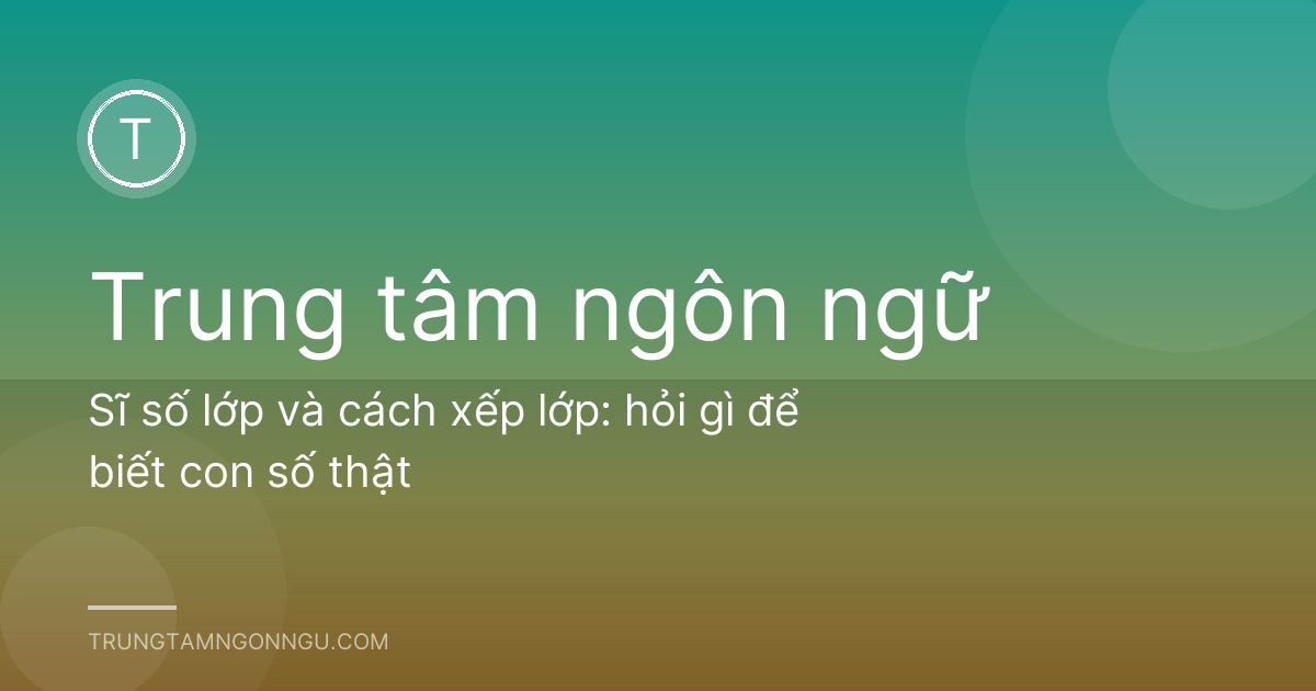 Sĩ số lớp và cách xếp lớp: hỏi gì để biết con số thật